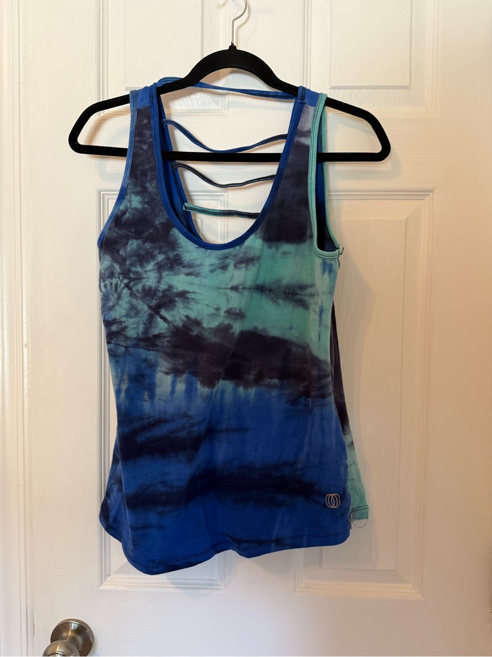 Blue & Teal Tie-Dye Strappy Back Tank Top